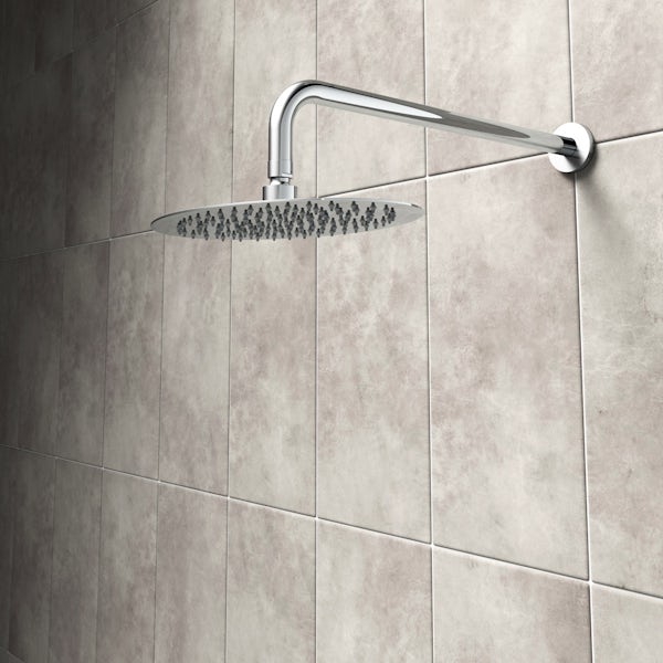 Mode Renzo oval slim stainless steel shower head 300mm