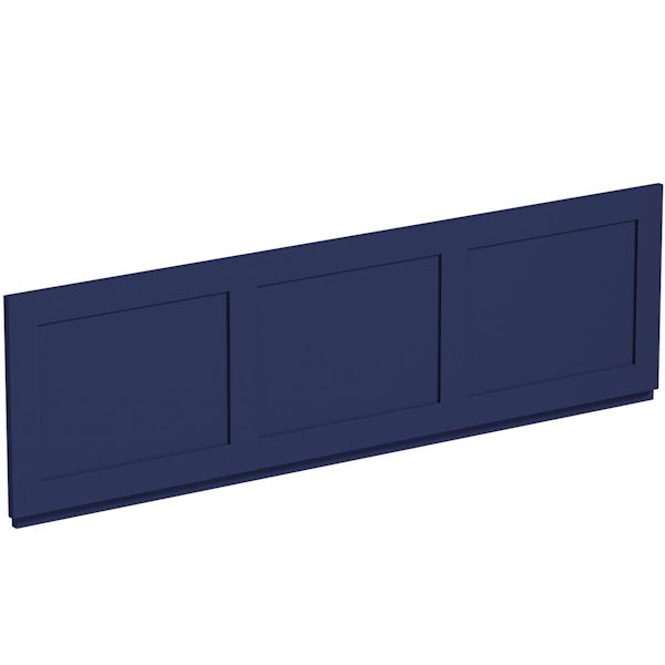 The Bath Co. Camberley navy wooden straight bath front panel 1700mm