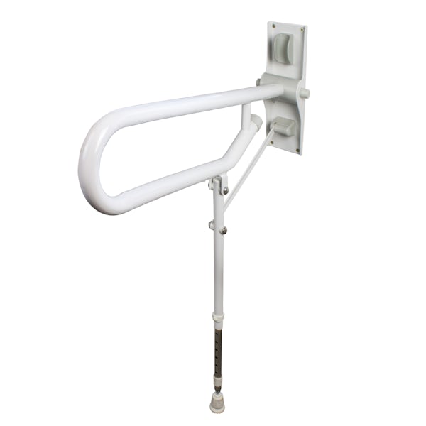 AKW Folding support grab rail with adjustable leg white