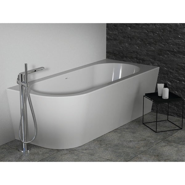 Ideal Standard Adapto asymmetric right hand double ended bath with clicker waste and slotted overflow 1780 x 780