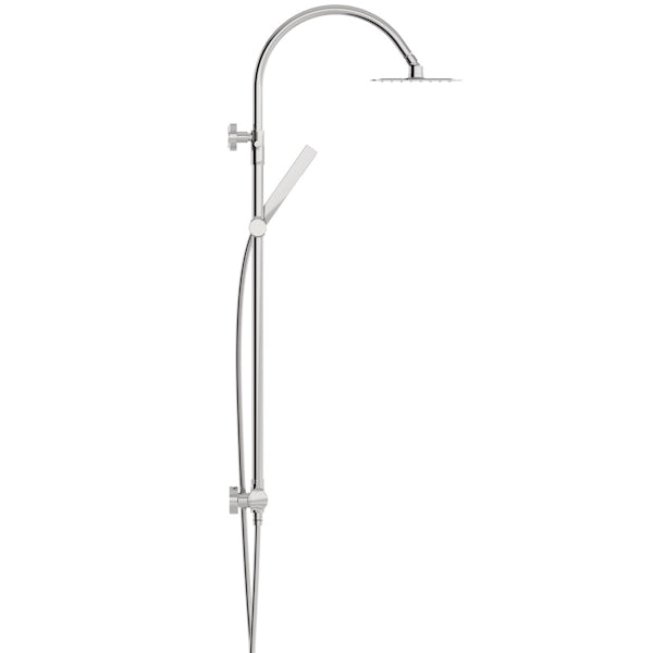 Mode Cool Touch round thermostatic exposed mixer shower with square shower head