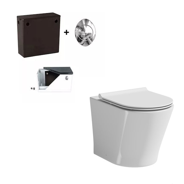 Mode Tate back to wall toilet in slimline soft close seat and concealed cistern