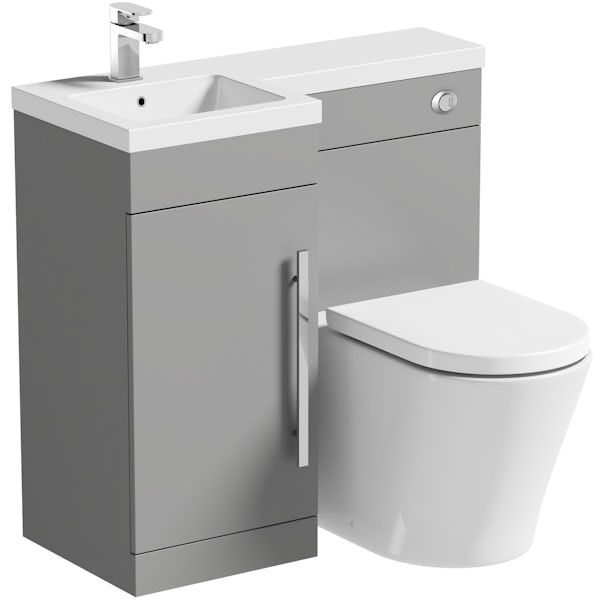 Orchard MySpace slate matt grey left handed combination with contemporary back to wall toilet