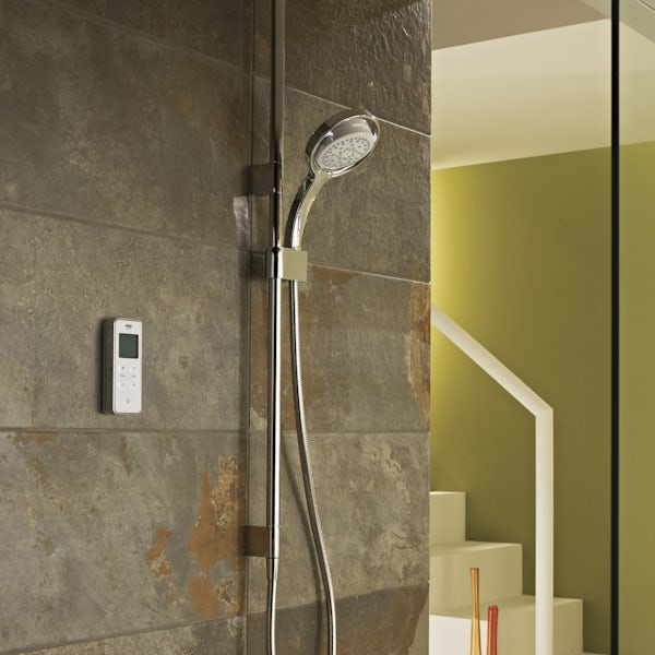 Mira Vision ceiling fed digital shower standard