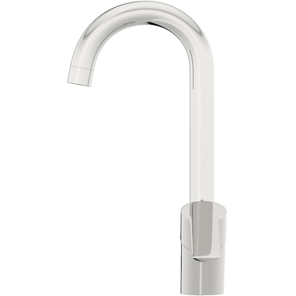 VitrA Solid S chrome basin mixer tap with swivel spout