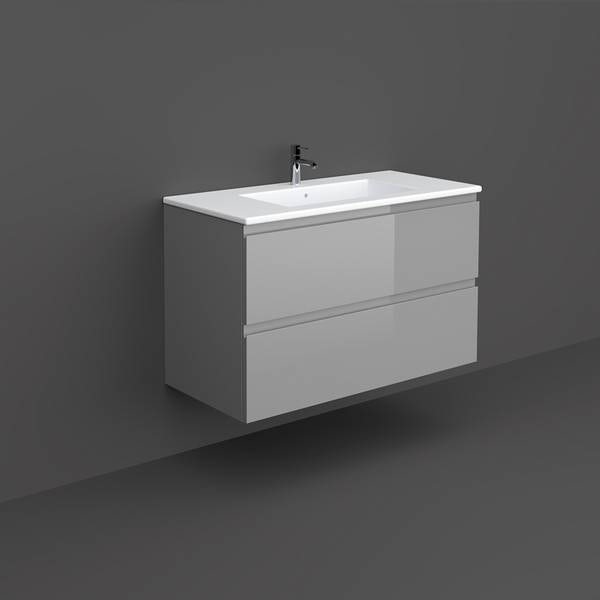 RAK Joy urban grey wall hung vanity unit and basin 1010mm