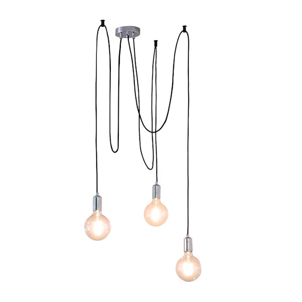 Schön Studio chrome triple pendant kitchen light