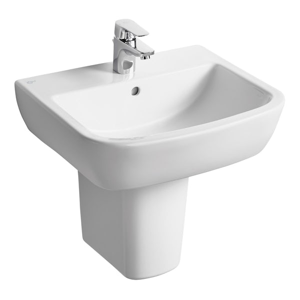 Ideal Standard Tempo 1 tap hole semi pedestal basin 550mm
