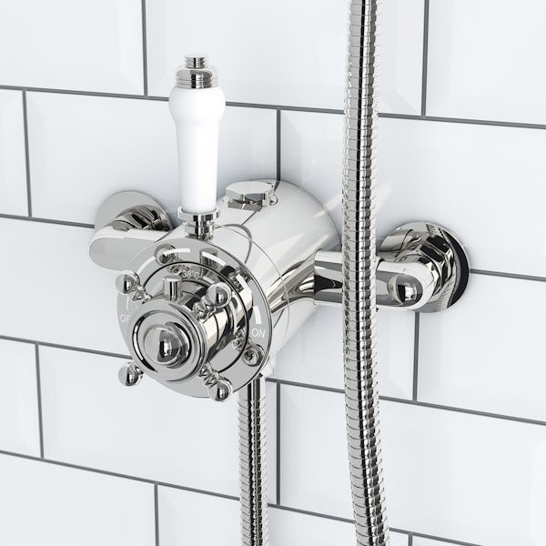 Dulwich thermostatic shower valve with slider rail kit