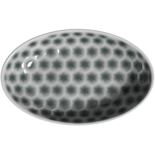 Accents grey polka dot soap dish