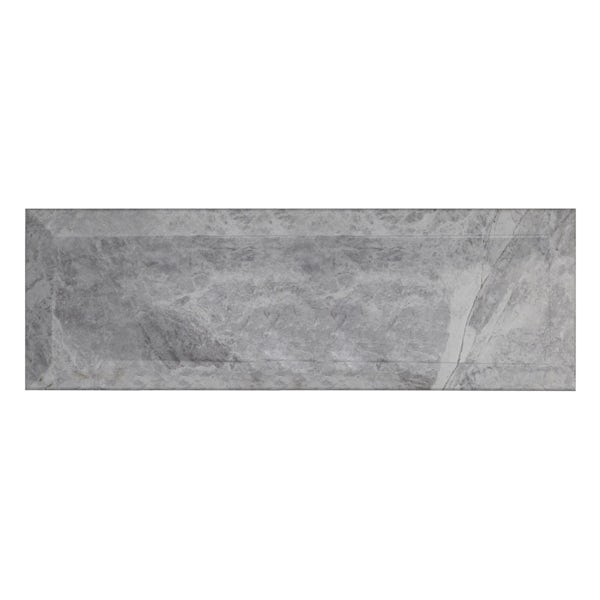 Maxi Metro silver marble bevelled gloss wall tile 100mm x 300mm