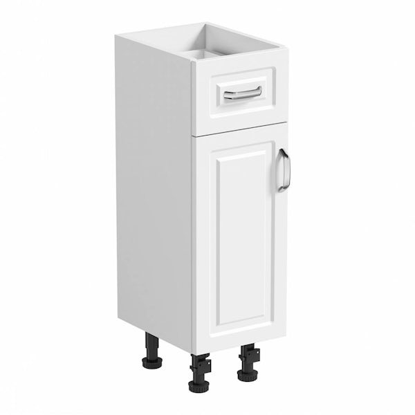 Orchard Florence white 850mm, small storage unit & plinth with black top