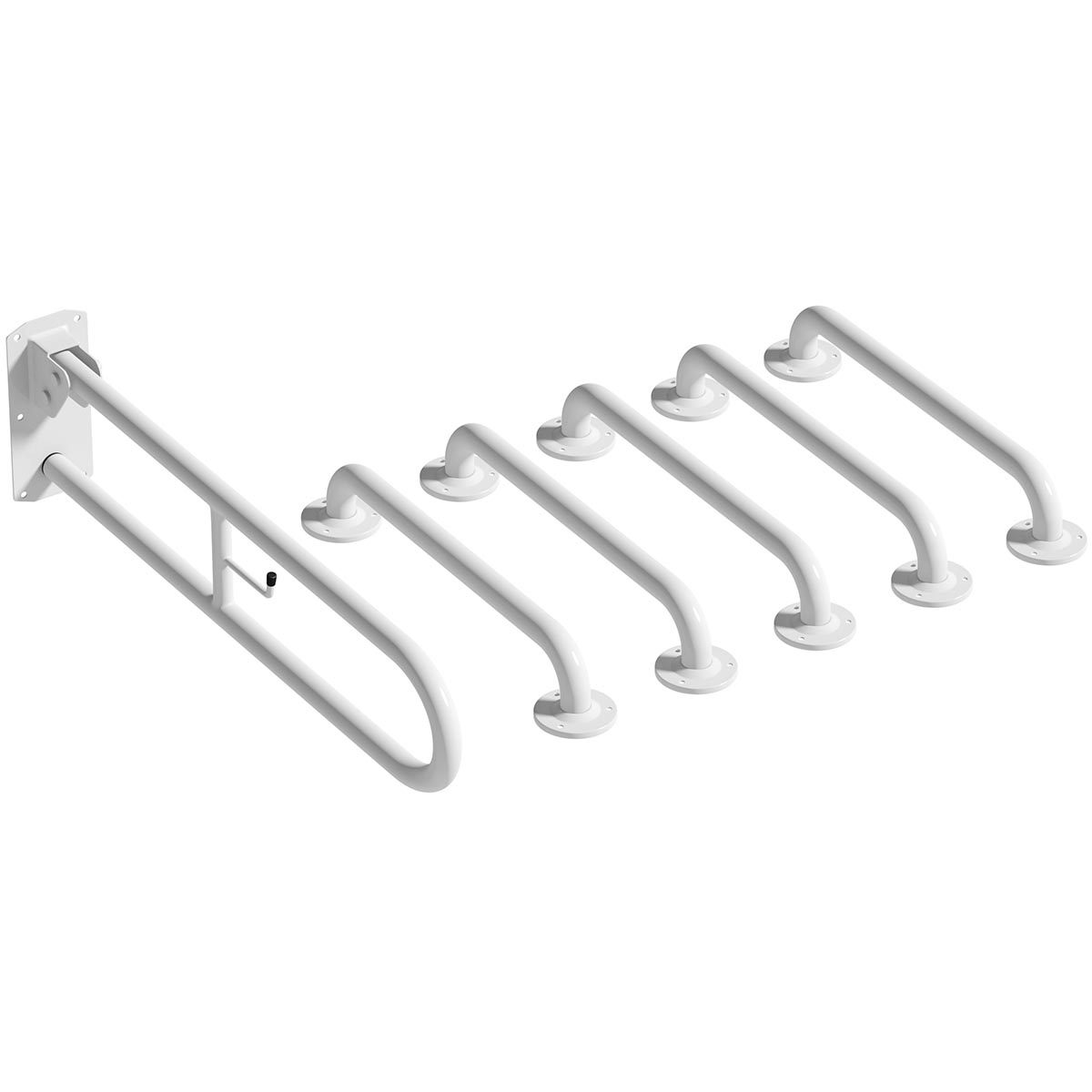 Nymas NymaPRO 6 piece white grab rail set | Victoriaplum.com