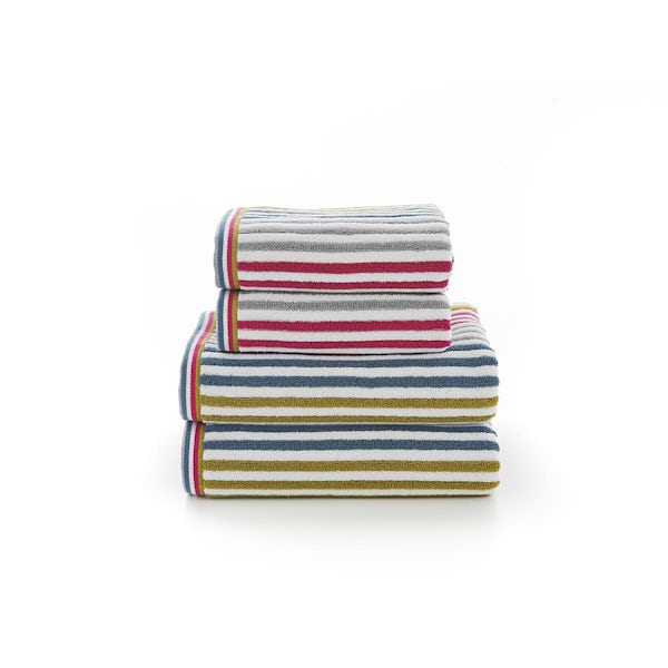 Deyongs Hannover striped 4 piece towel bale in magenta