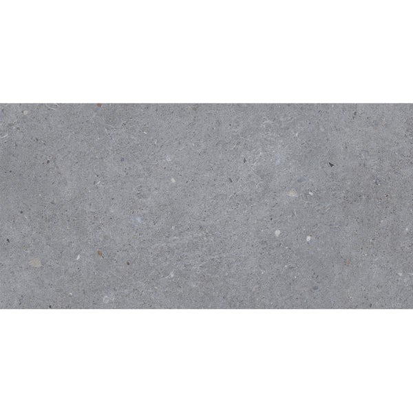 Calcolo Limestone light grey matt porcelain wall and floor tile 300 x 600mm