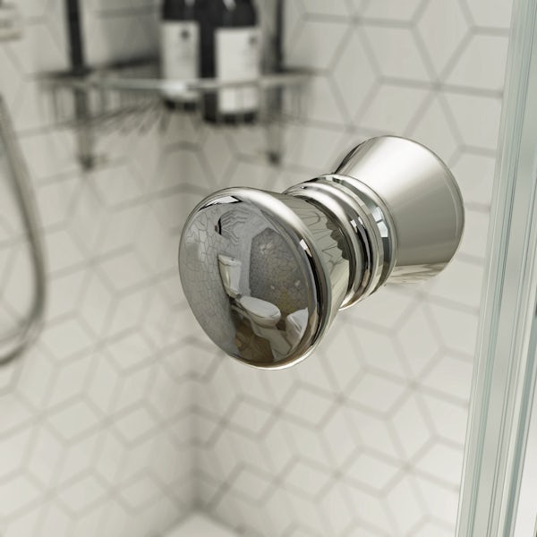 Clarity 4mm shower door with lighweight tray