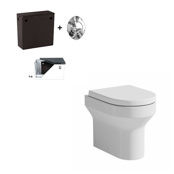Oakley back to wall toilet with soft close toilet seat and concealed cistern