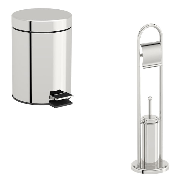 Accents Options round toilet freestanding accessories set with 3 litre bin