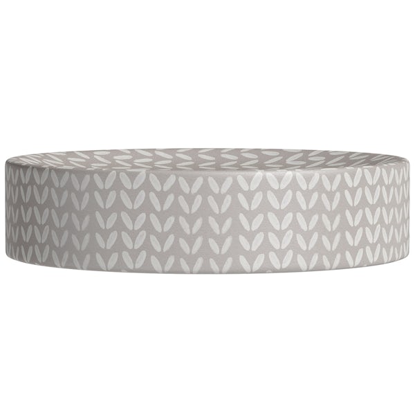 Accents ceramic grey patterned soap dish