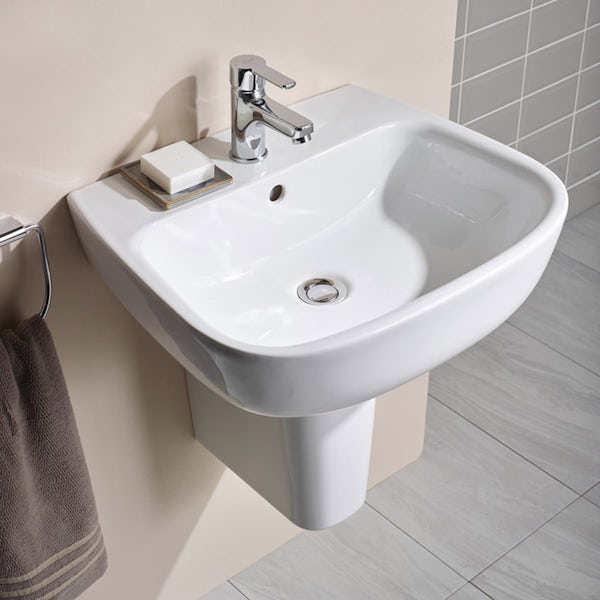 Ideal Standard Studio Echo 1 tap hole semi pedestal basin 550mm