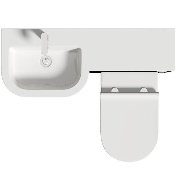 Mode Taw P shape matt black left handed combination unit with back to wall back to wall toilet
