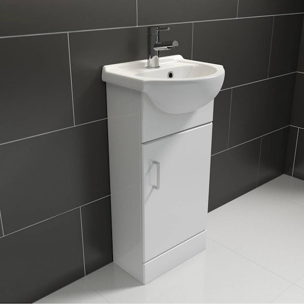 Sienna white cloakroom unit with Eden close coupled toilet