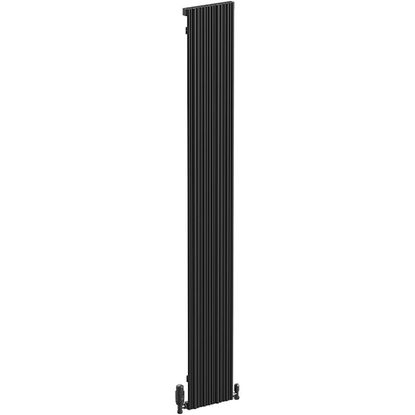The Heating Co. Quebec vertical matt black aluminium radiator