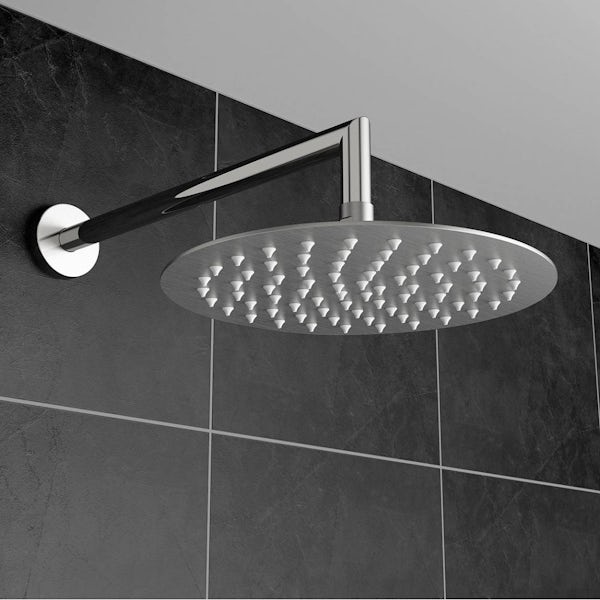 Brushed Stainless Steel Waifer Shower Head Round 300mm