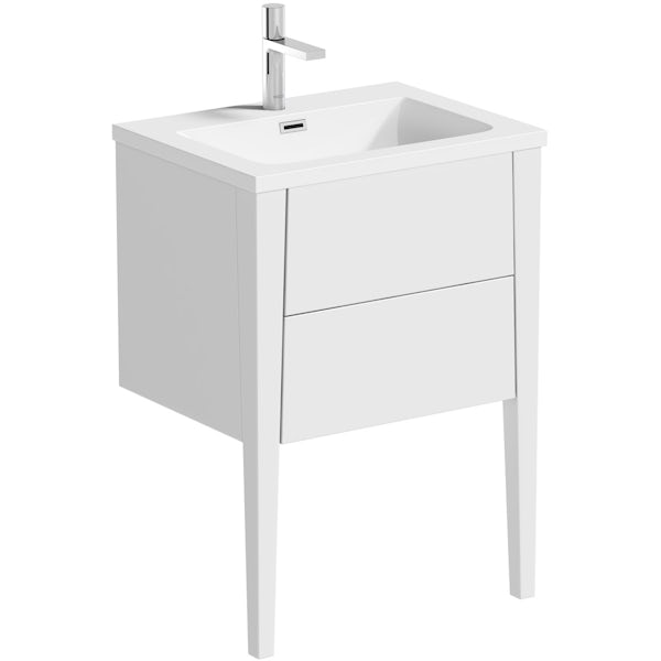 Mode Hale white gloss vanity unit and basin 600mm