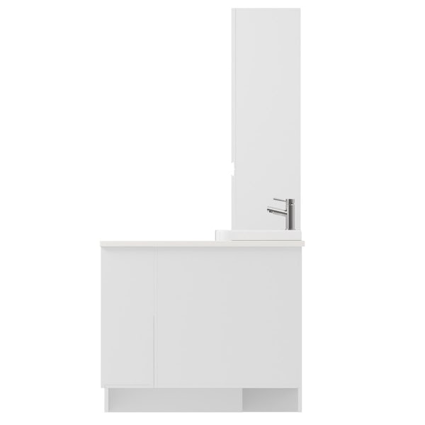 Reeves Wharfe white corner medium storage fitted furniture pack with white worktop