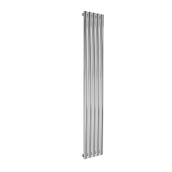 Reina Neval polished single vertical aluminium designer radiator