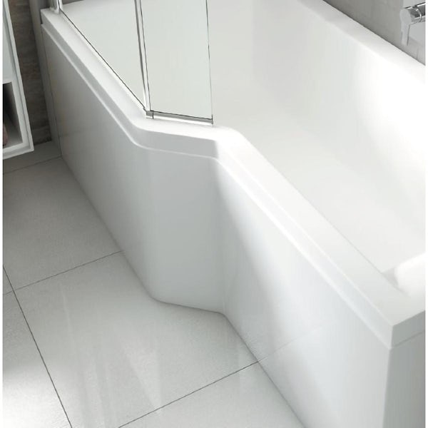 Carronite Urban Edge acrylic L shaped shower bath front & end panel