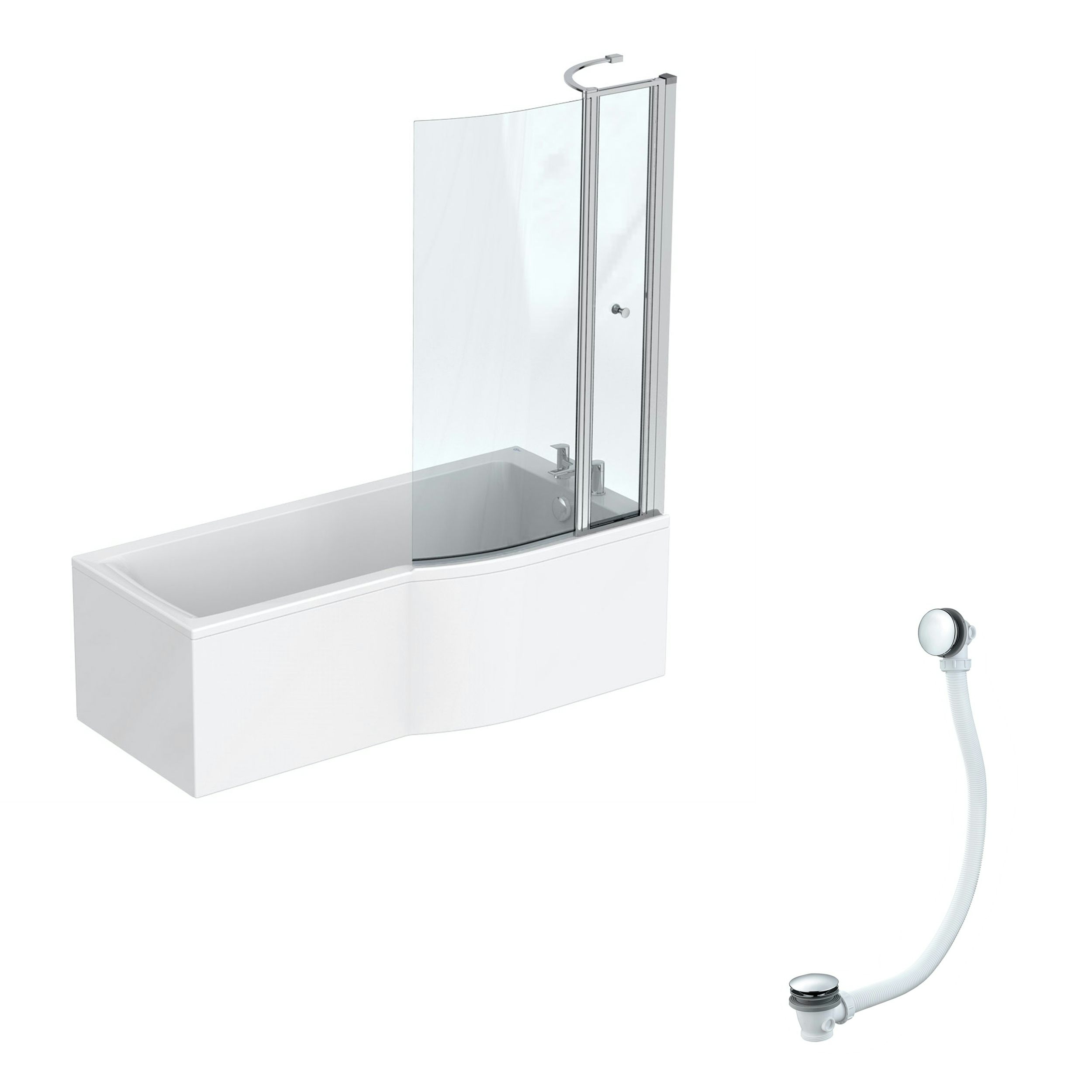 Ideal Standard Connect Air Idealform right hand shower bath 1700 x 800 with free bath waste