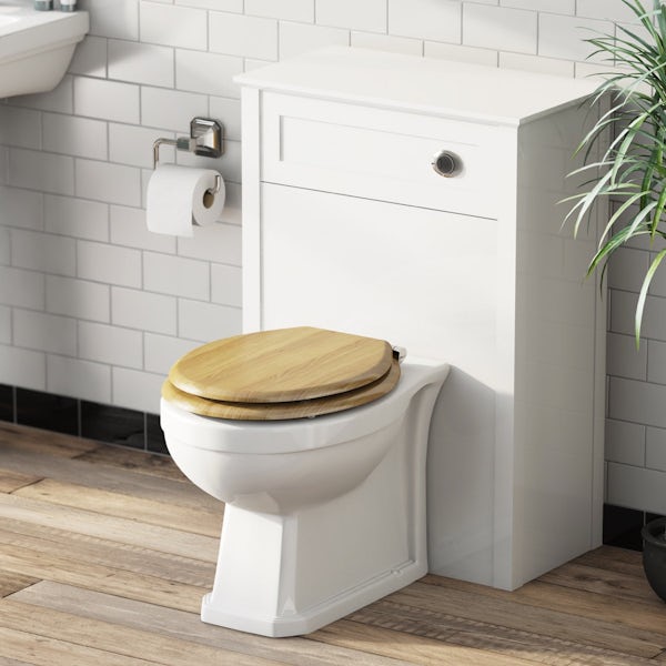 Regency Back to Wall Toilet inc Luxury Solid Oak Seat
