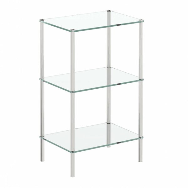 Options Freestanding Square 3 Glass Shelf Unit