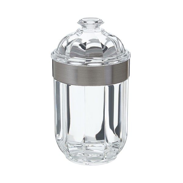 Silver medium acrylic storage jar