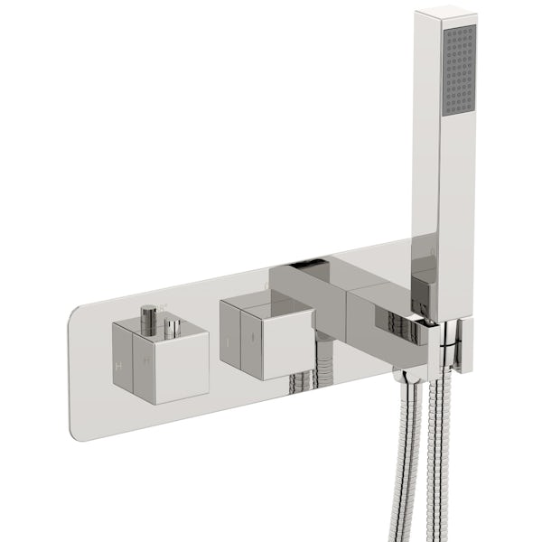 Mode Ellis sqaure twin thermostatic shower valve with diverter and handset