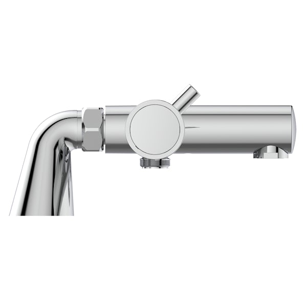 Ideal Standard Ceratherm T125 exposed thermostatic deck mounted bath shower mixer with 125mm handspray, wall bracket and 1.25m hose
