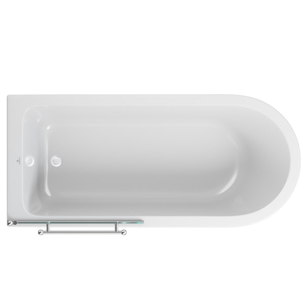 The Bath Co. Dulwich traditional freestanding shower bath with 6mm shower screen and rail