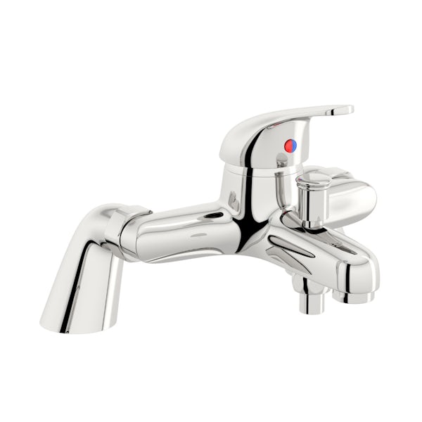 Clarity single lever bath shower mixer tap, slider rail and basin mixer pack