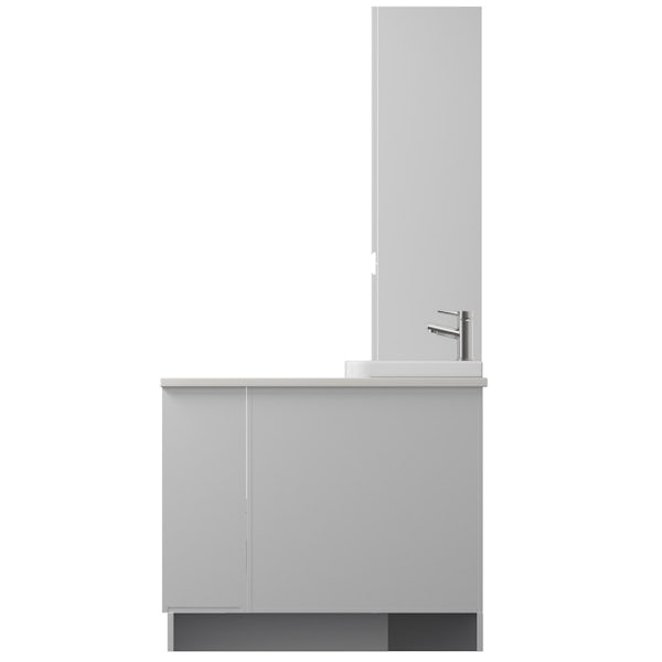 Reeves Wharfe white corner medium drawer fitted furniture pack with white worktop