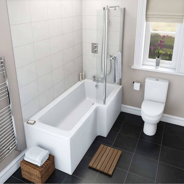 Energy Bathroom Suite with Boston 1700 x 850 Shower Bath RH