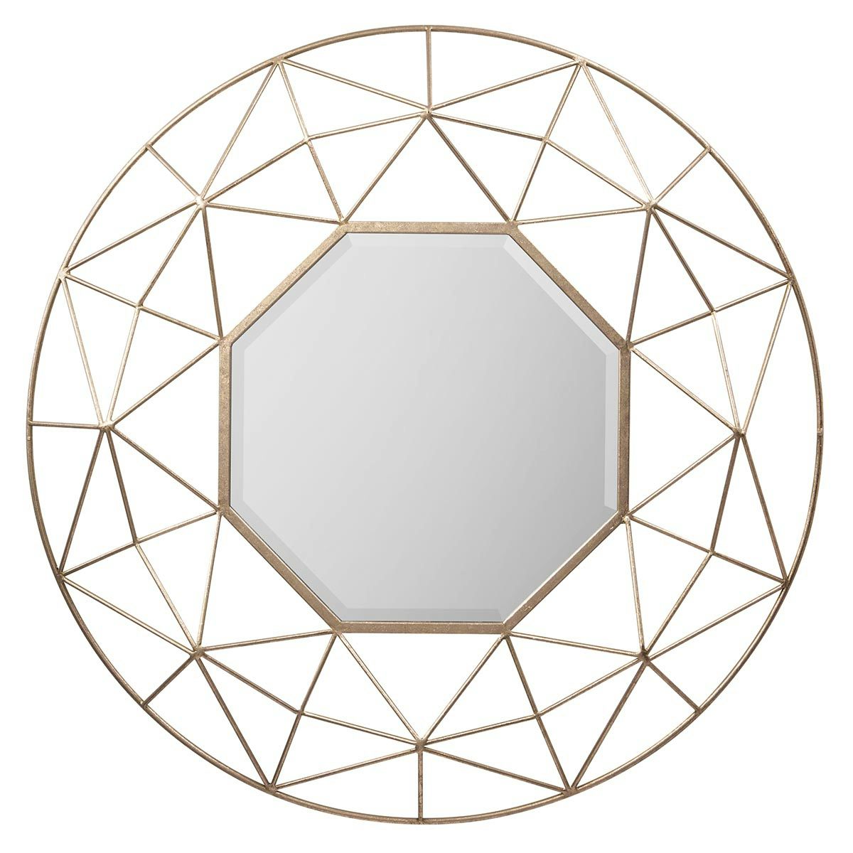 Accents Andromeda geometric gold mirror 885 x 885mm