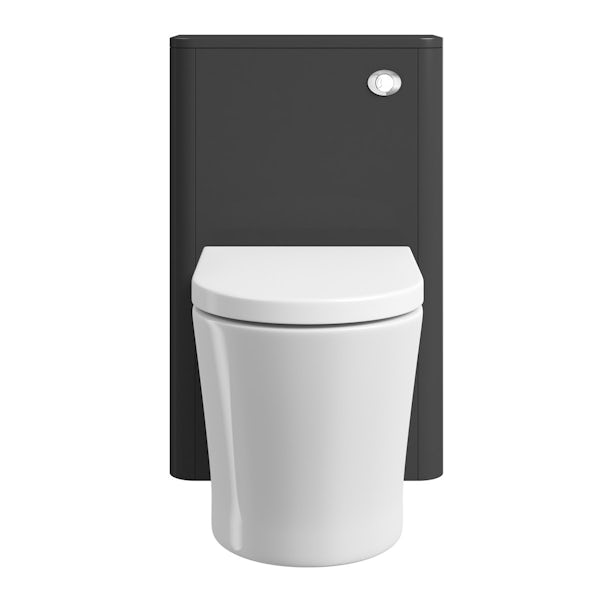 Mode Carter slate gloss grey back to wall toilet unit 500mm