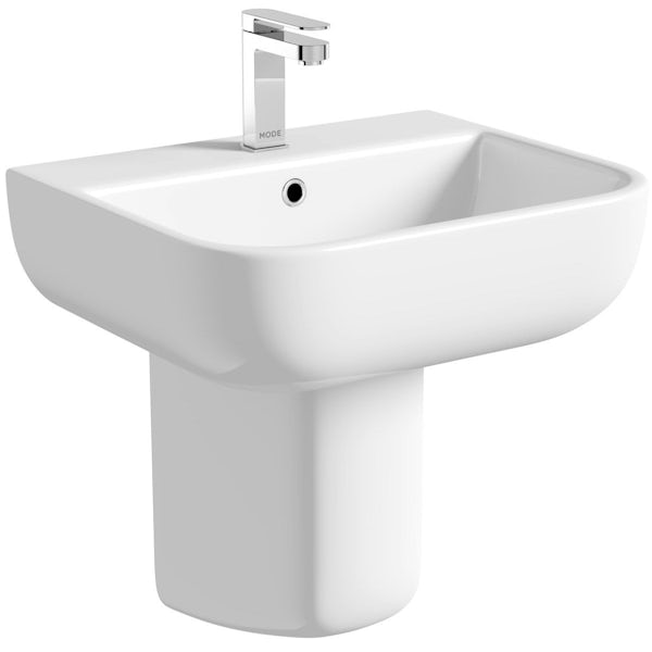 RAK Series 600 semi pedestal 1 tap hole basin 520mm