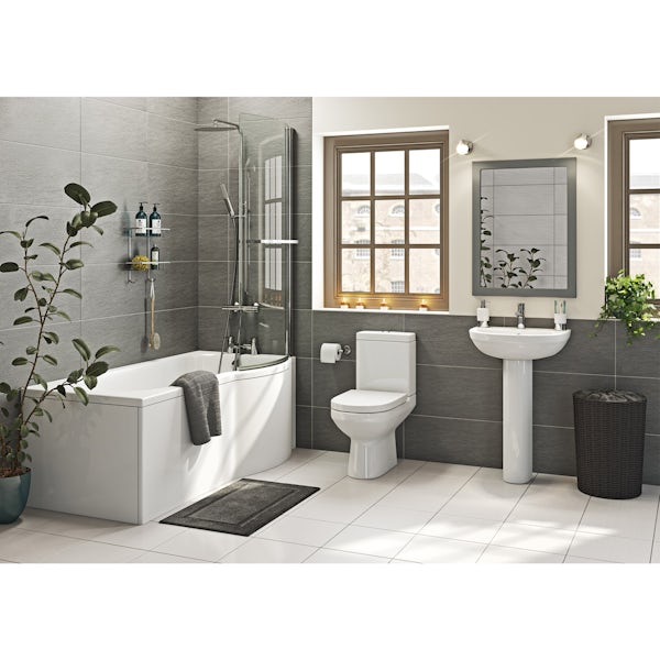 Oakley Bathroom Suite with Evesham 1700 x 850 Shower Bath RH