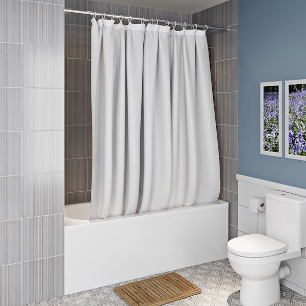 Clarity straight shower bath with shower curtain
