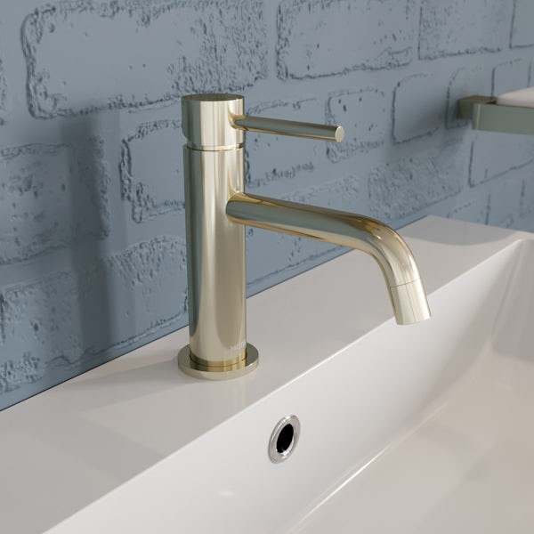 Mode Spencer round gold basin mixer tap offer pack