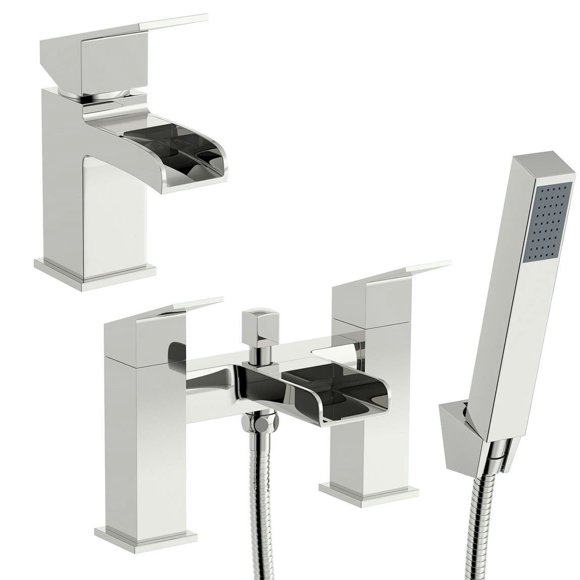 Orchard Wye waterfall basin and bath shower mixer tap pack