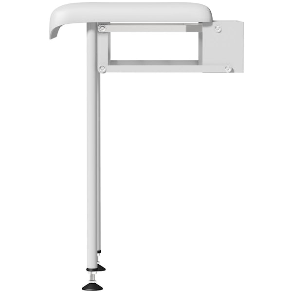 Nymas Wall mounted compact hinged white shower seat